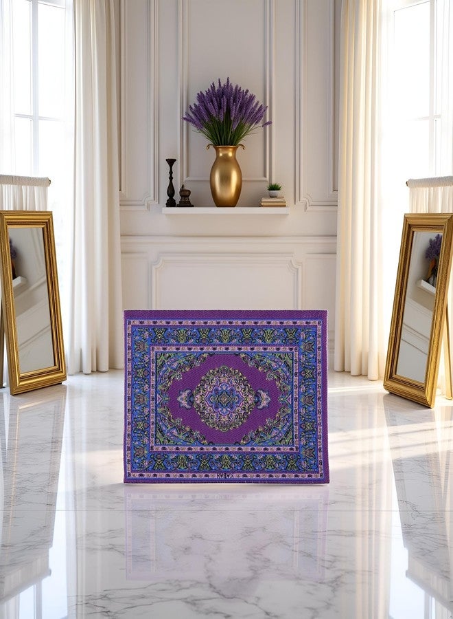Jizlan 1Pc Purple Hand-Woven Rug 1:12 Mini Carpet Floor Mat Home Furniture Miniatures Gifts DIY Dollhouse Accessories Convenient - Image 3